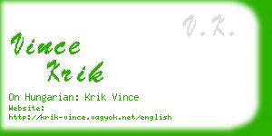 vince krik business card